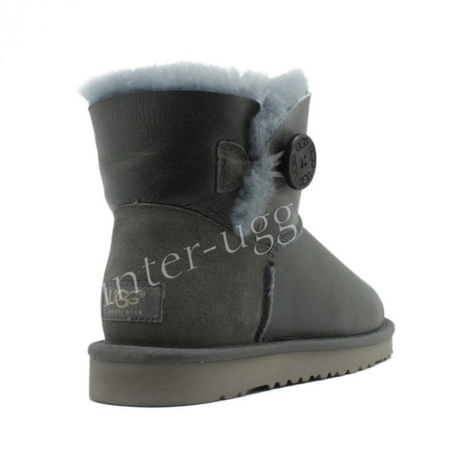 UGG Mini Bailey Button Metallic - Grey