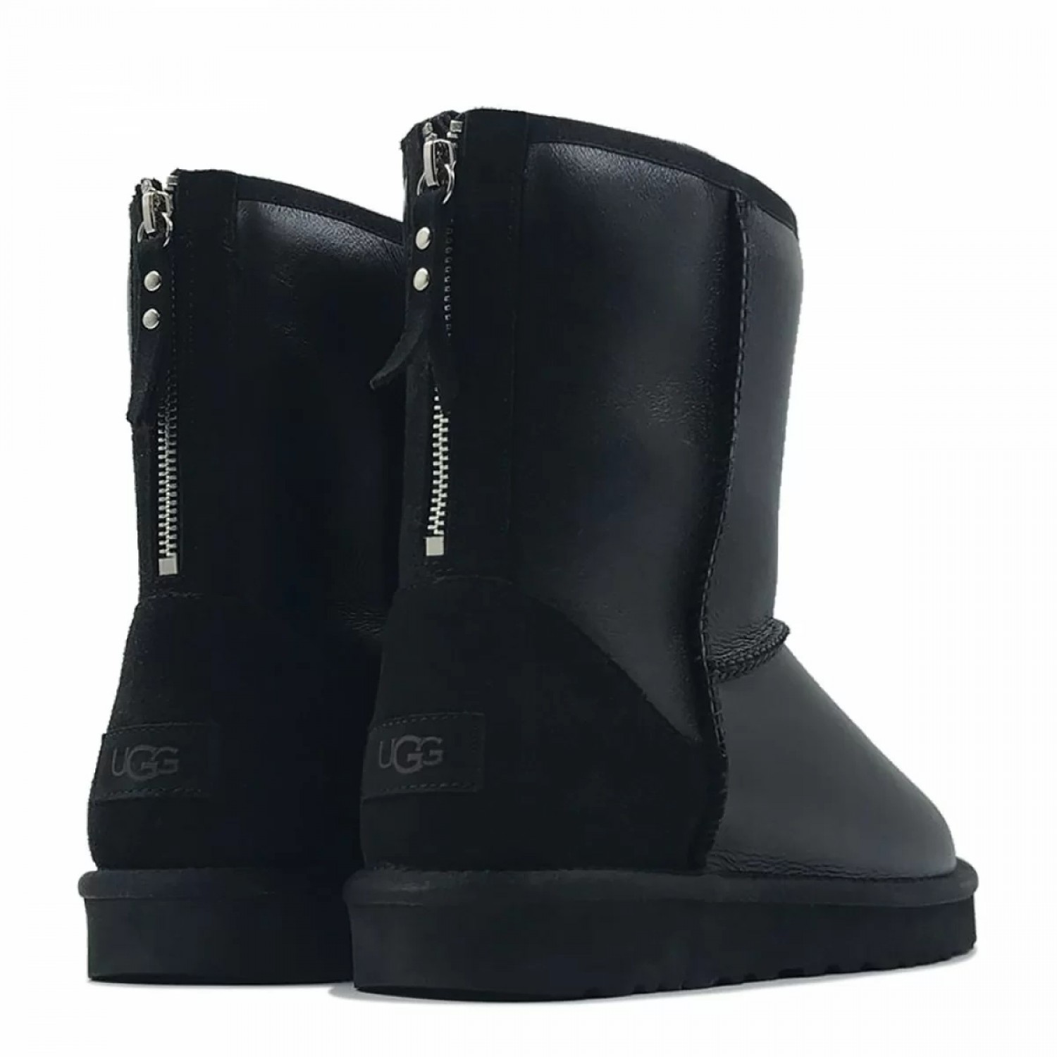 UGG Classic Short Zip Metallic - Black