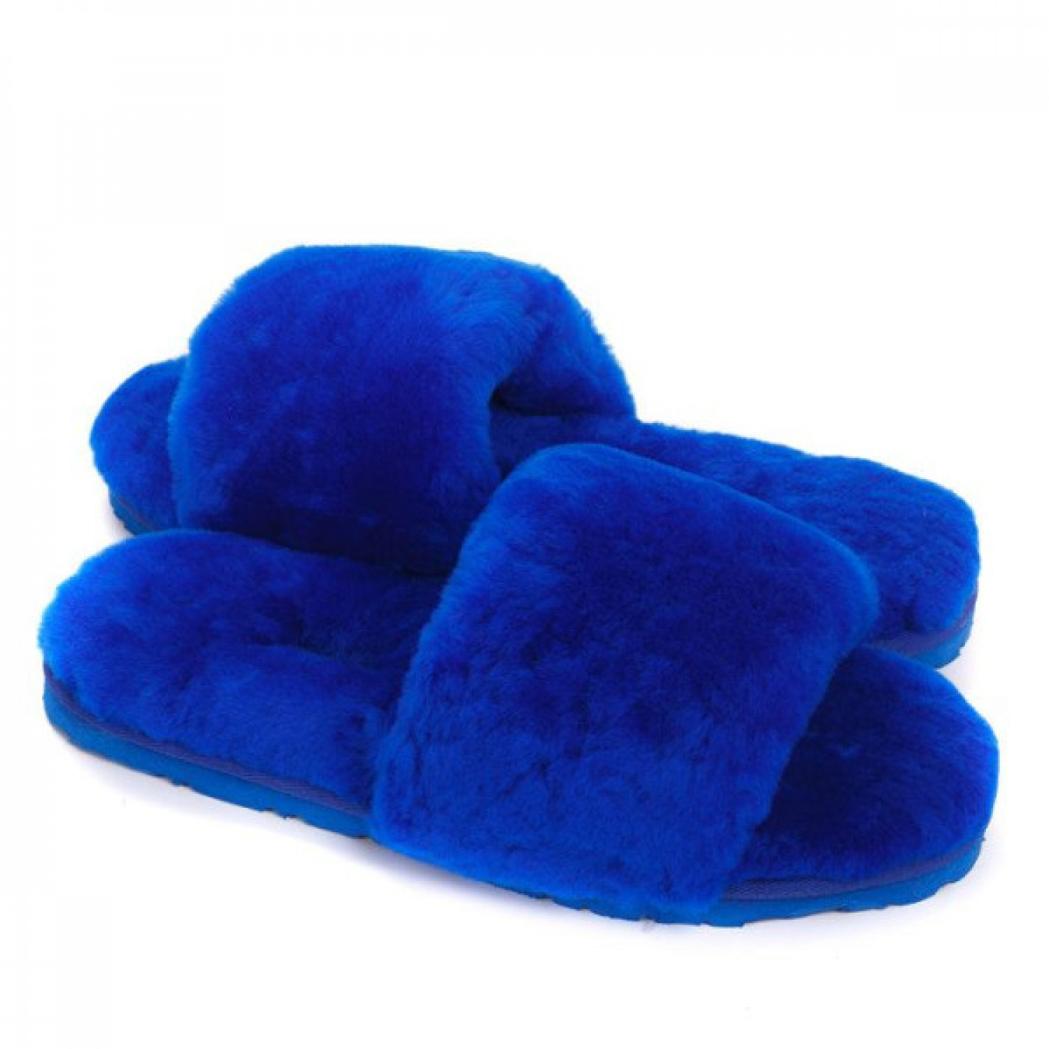 Меховые Тапочки FLUFF Slides - Blue